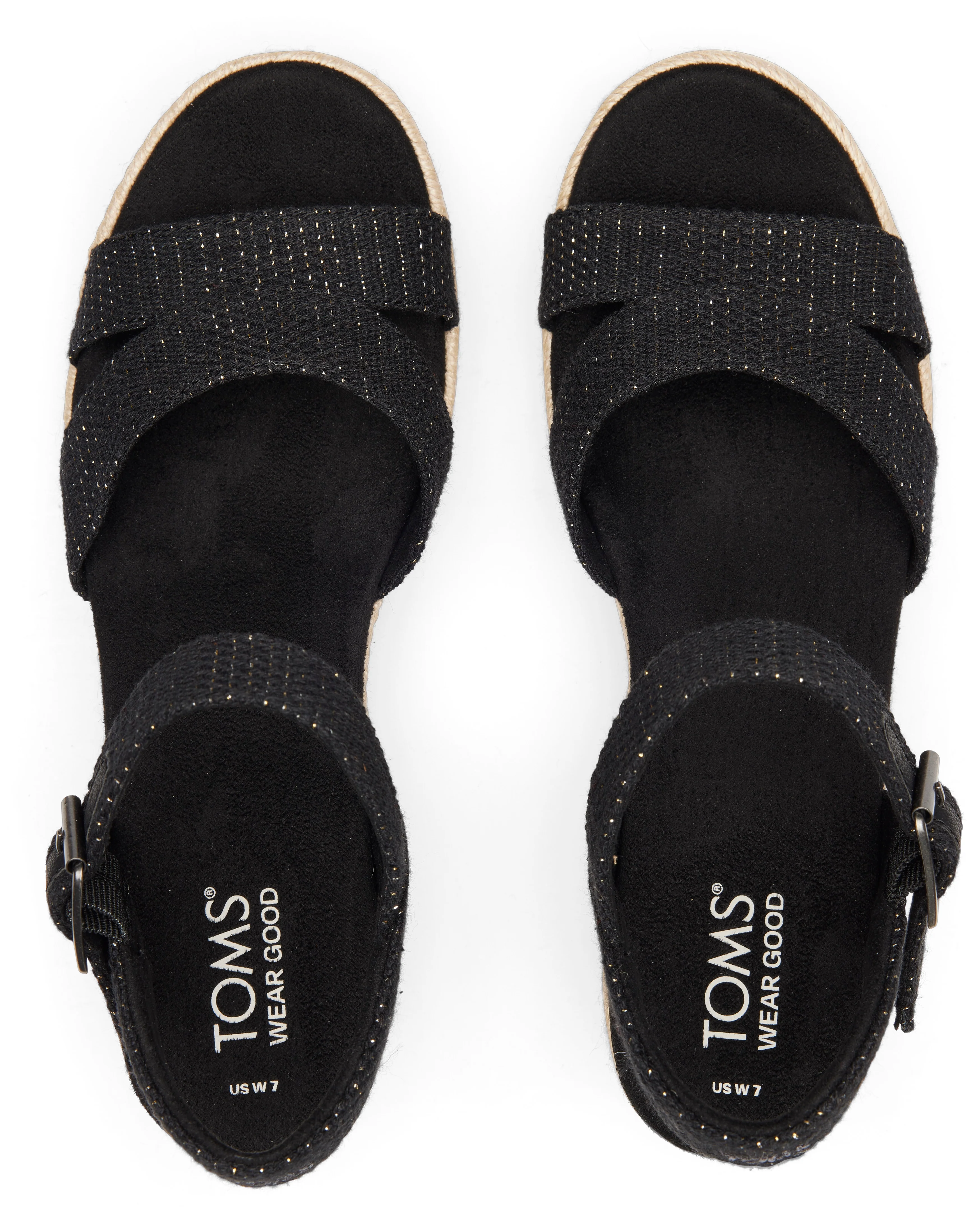 Audrey Espadrille Sandal - Black Metallic Linen Stripe - Image 5