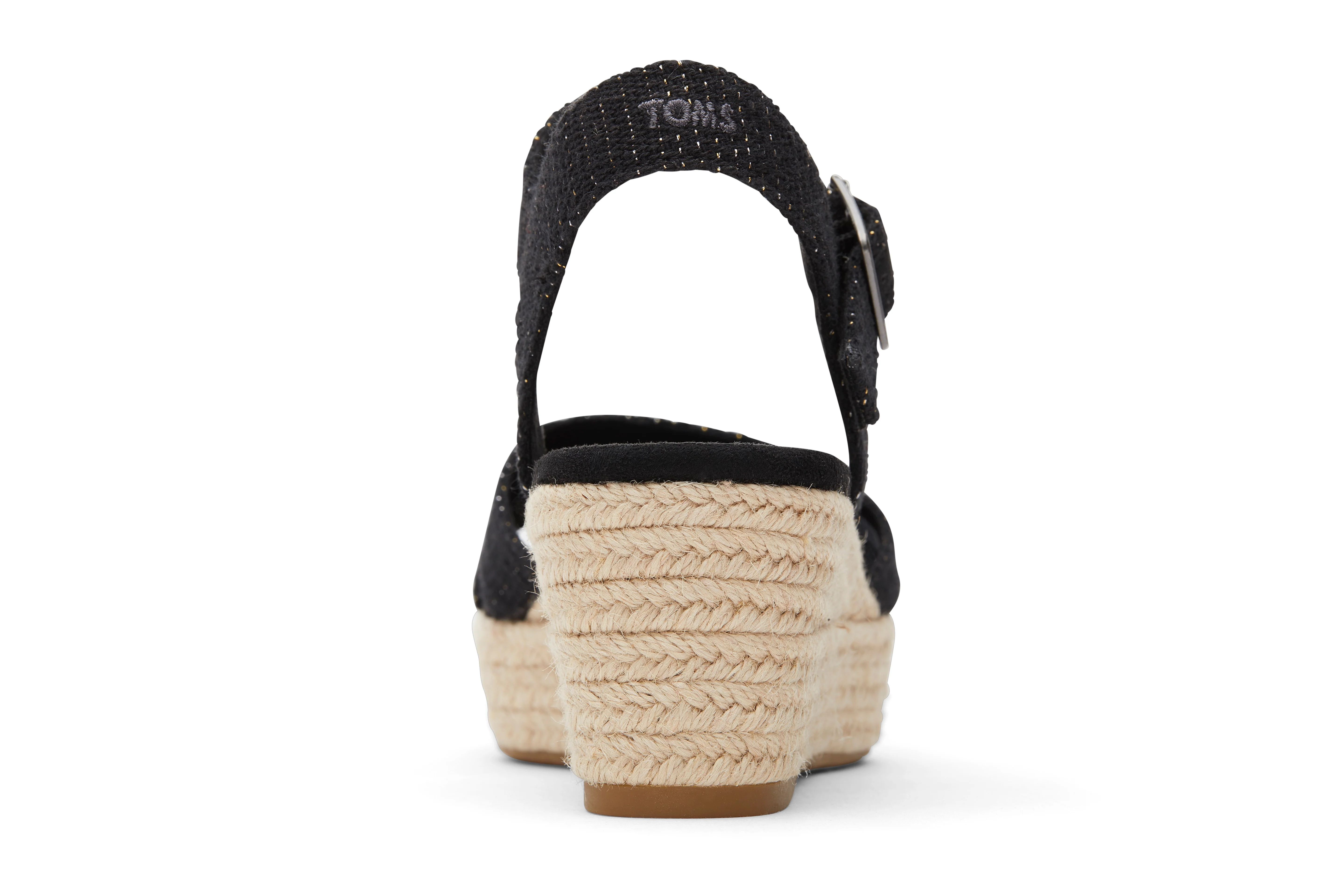 Audrey Espadrille Sandal - Black Metallic Linen Stripe - Image 6
