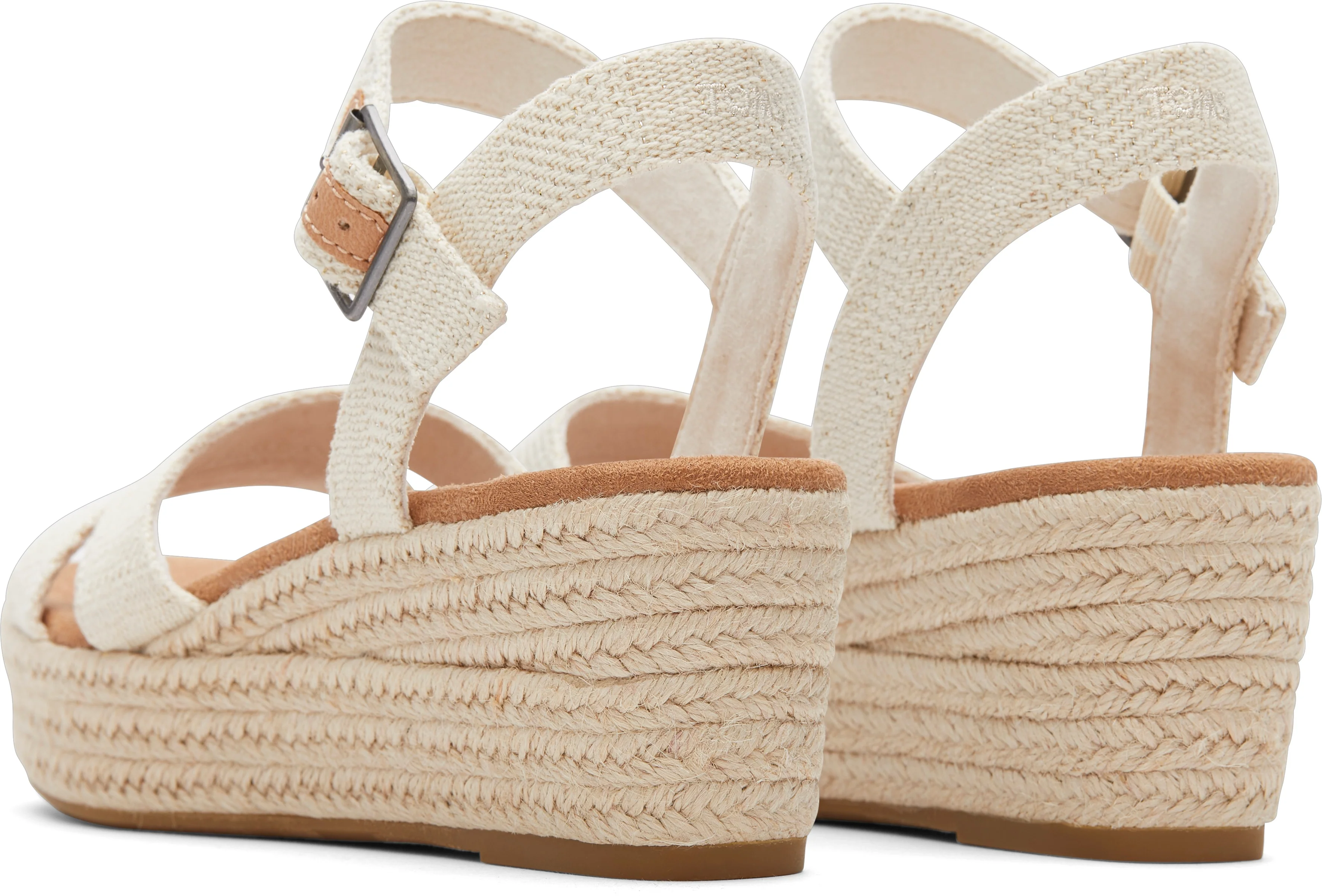 Audrey Espadrille Sandal - Natural Undyed Metallic Linen Stripe - Image 4