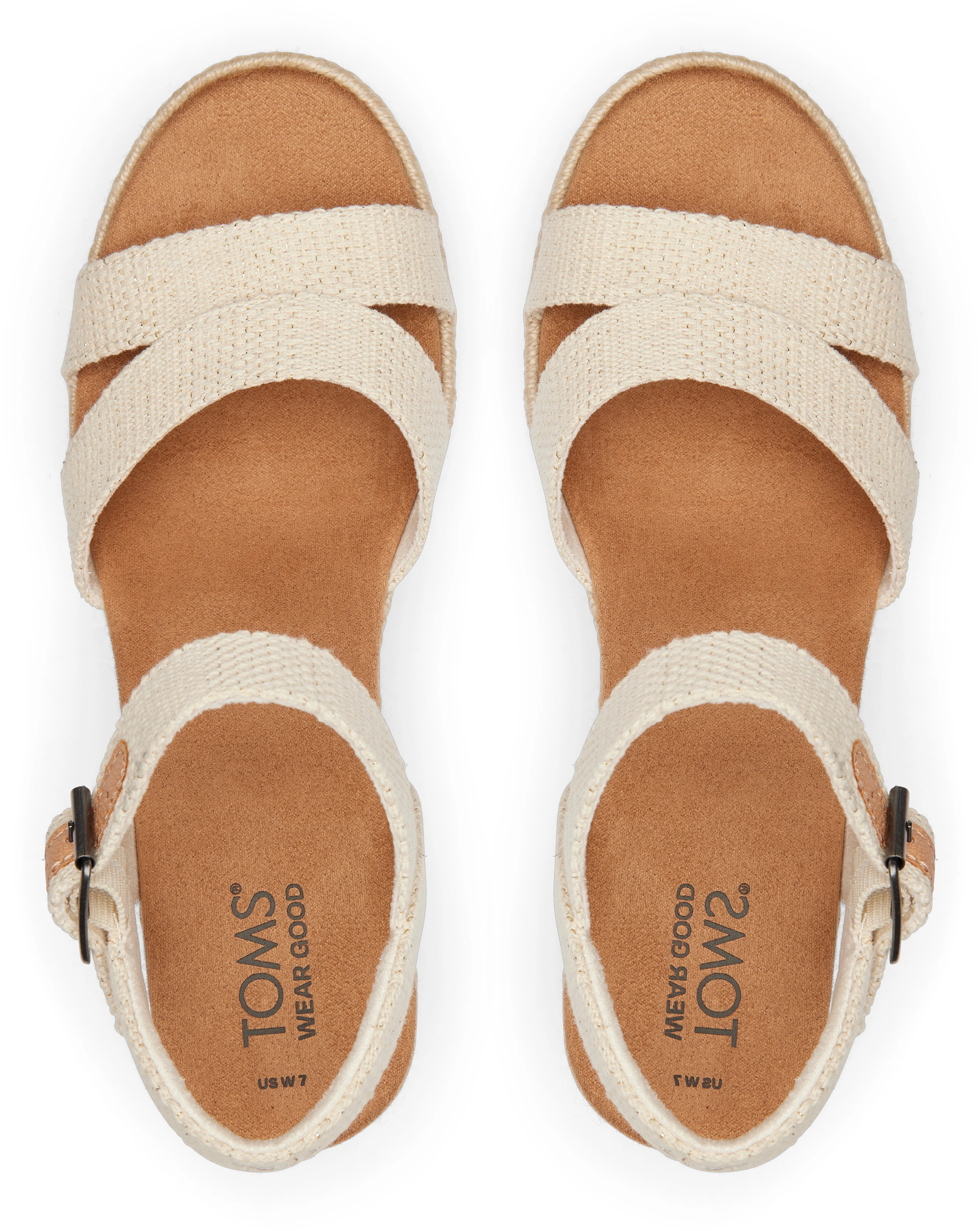 Audrey Espadrille Sandal - Natural Undyed Metallic Linen Stripe - Image 5