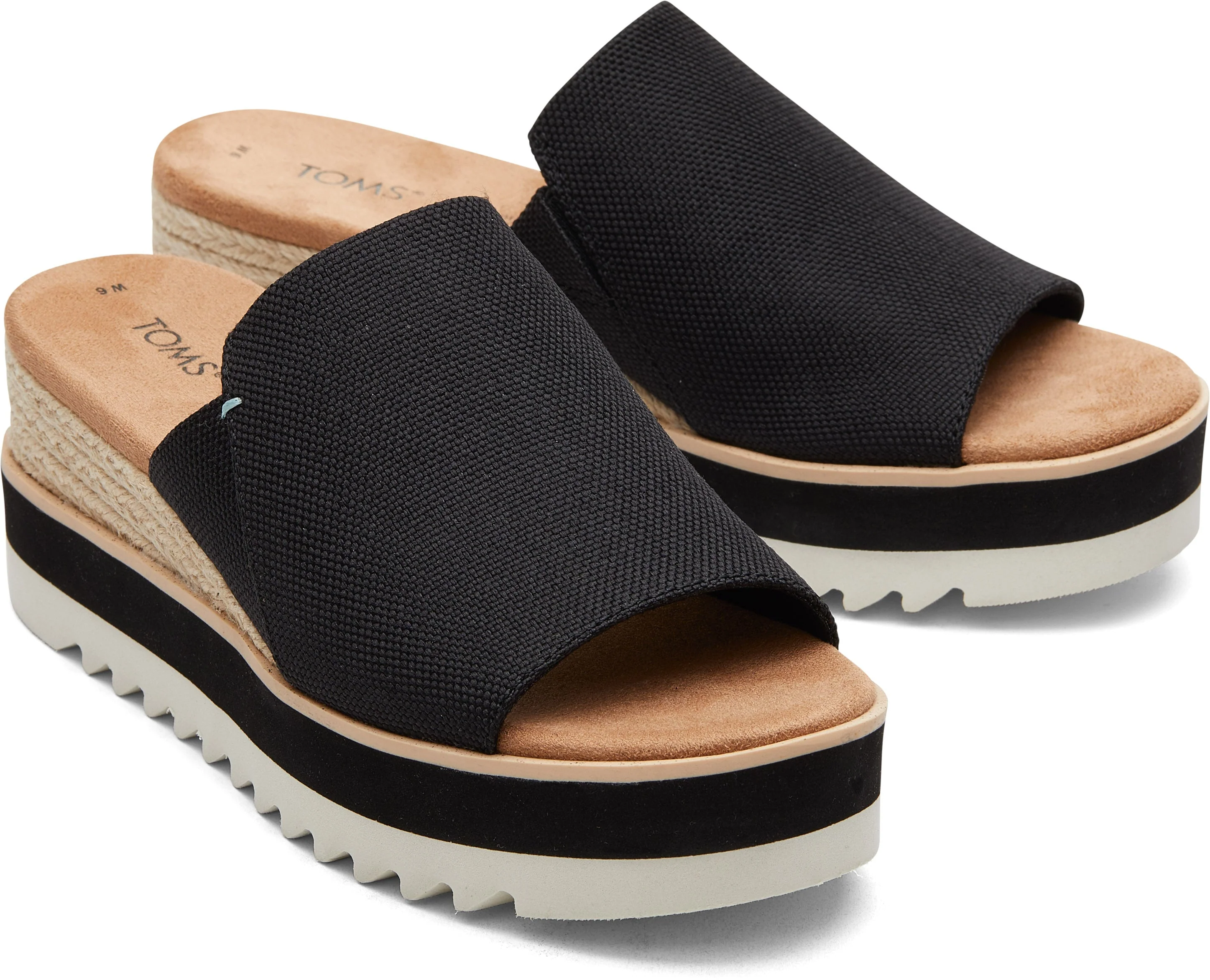 Diana Mule Sandal Wide Fit - Black Canvas - Image 3