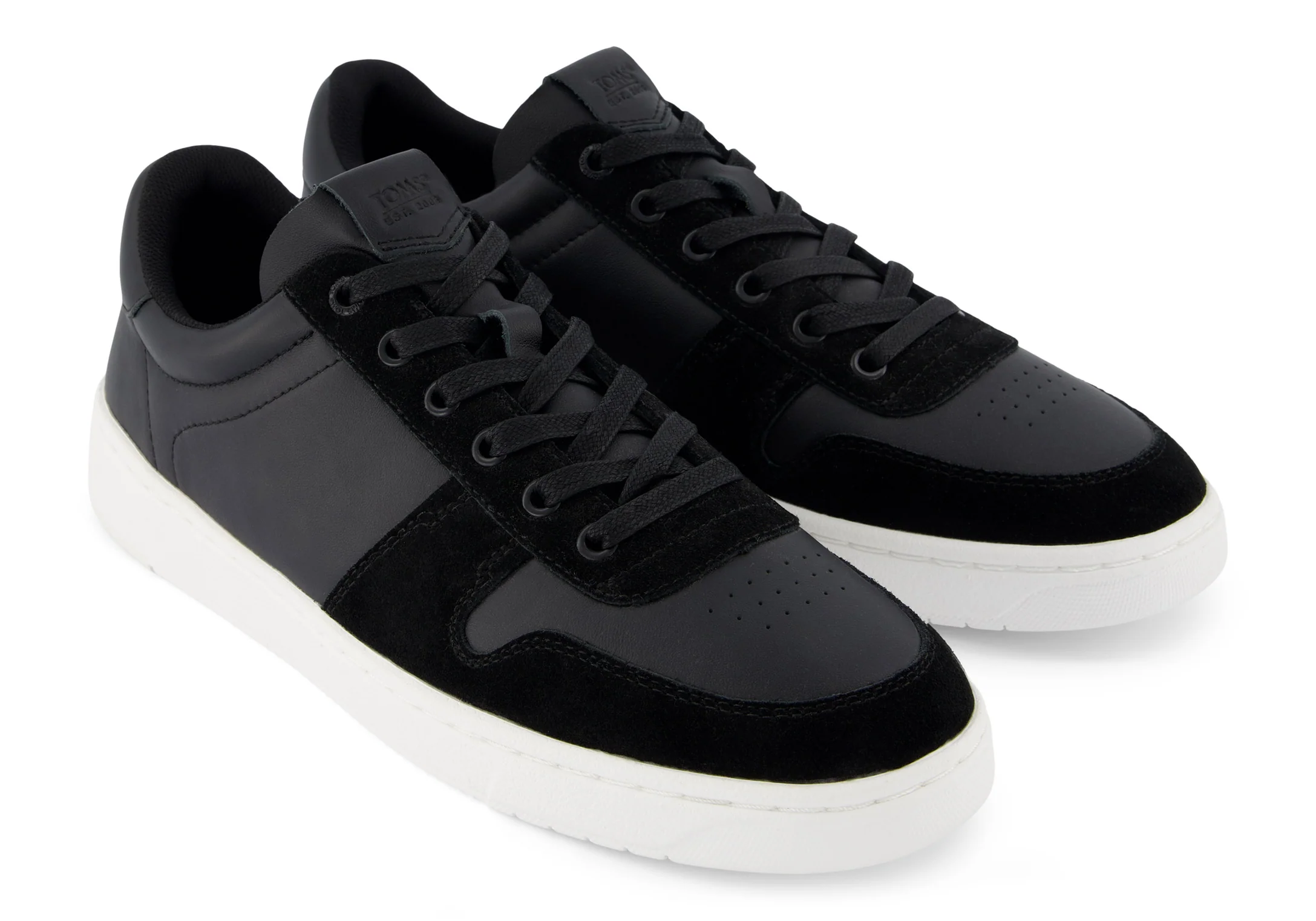 TRVL Lite Court Sneaker - Black Leather/Suede - Image 3