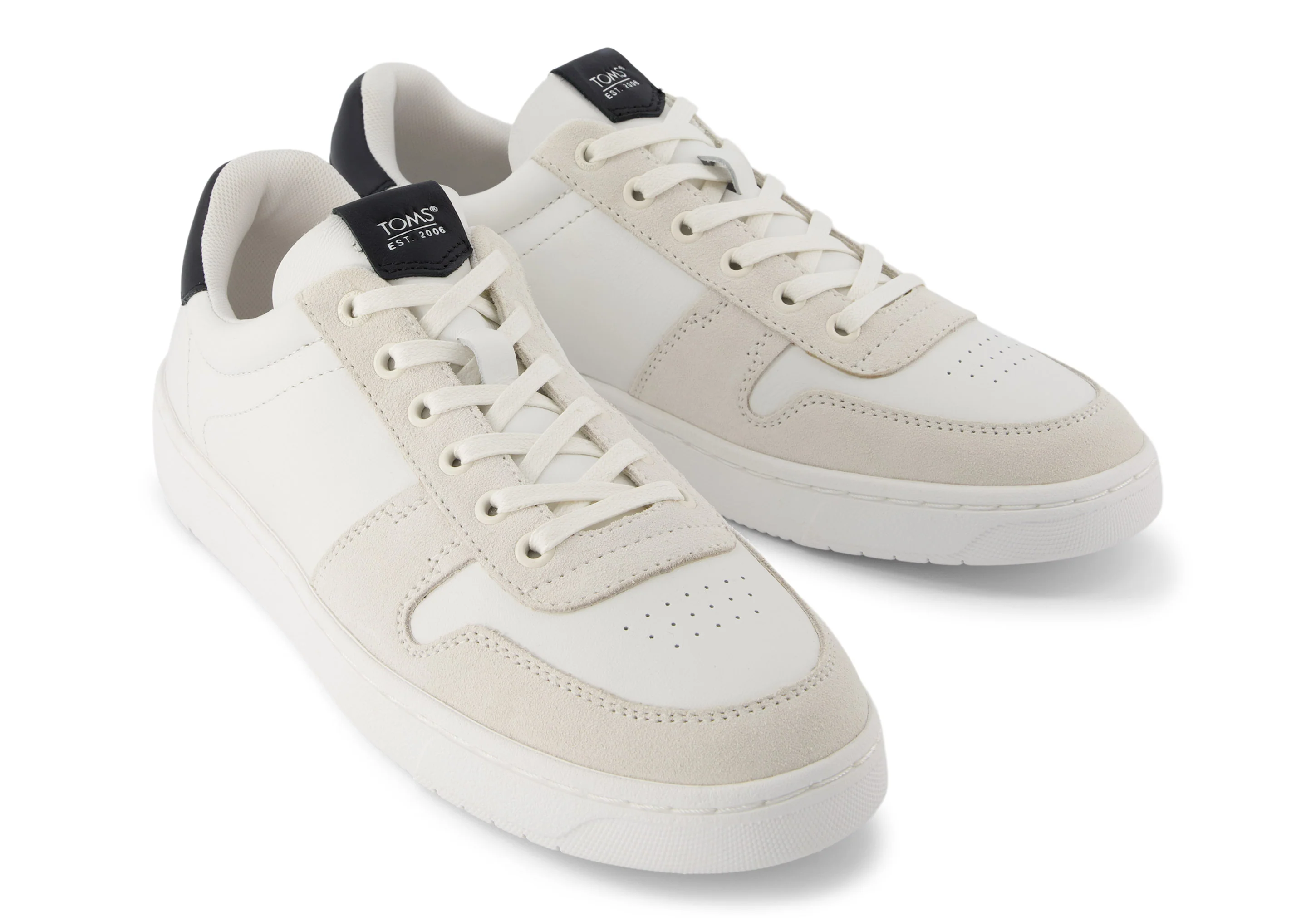 TRVL Lite Court Sneaker - White/Black Leather/Suede - Image 3