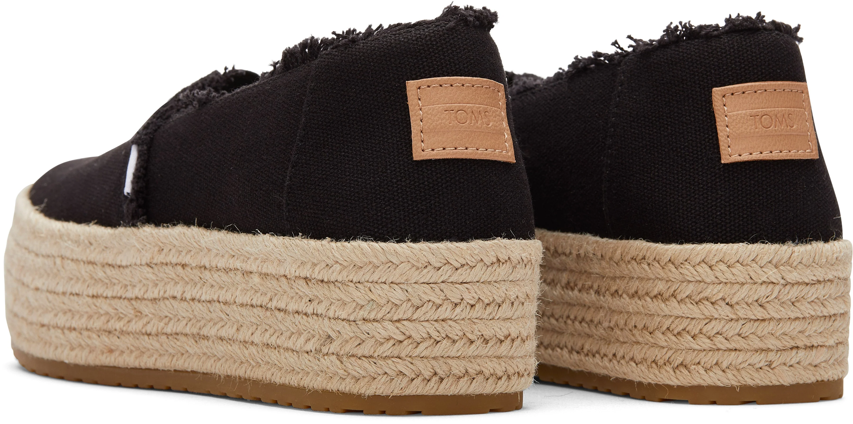 Valencia Platform Espadrille - Black Canvas - Image 3