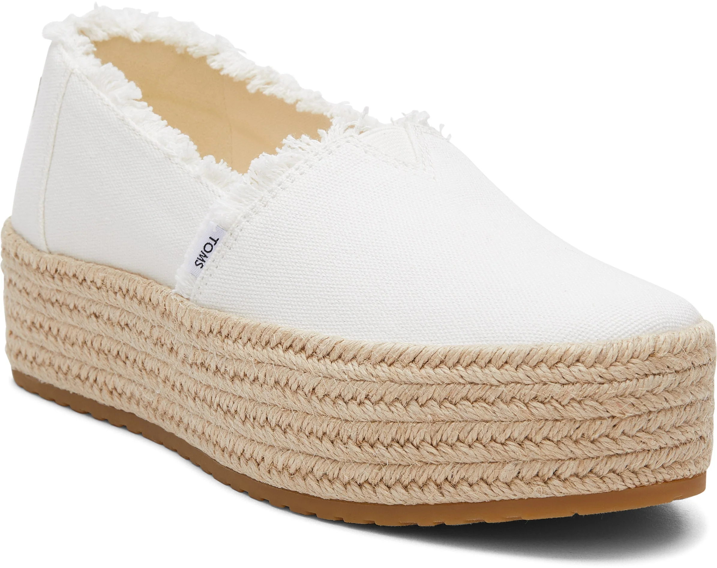 Valencia Platform Espadrille - White Canvas - Image 3