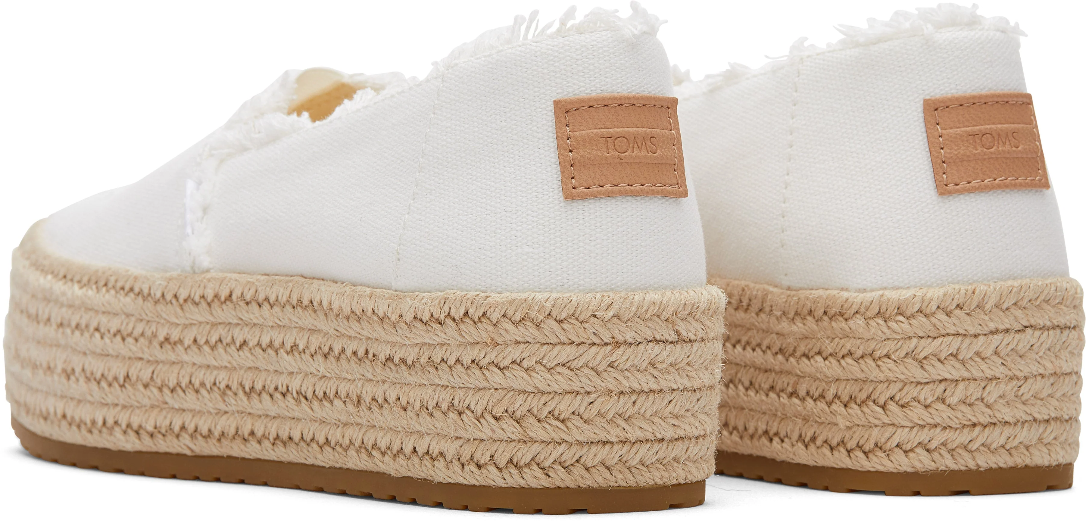 Valencia Platform Espadrille - White Canvas - Image 4